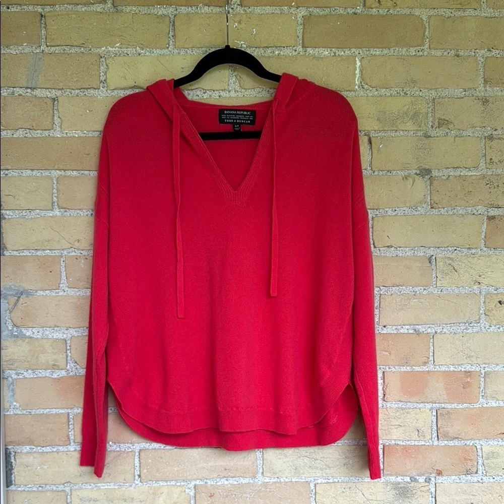 Banana Republic Cashmere Coral Hooded Sweater